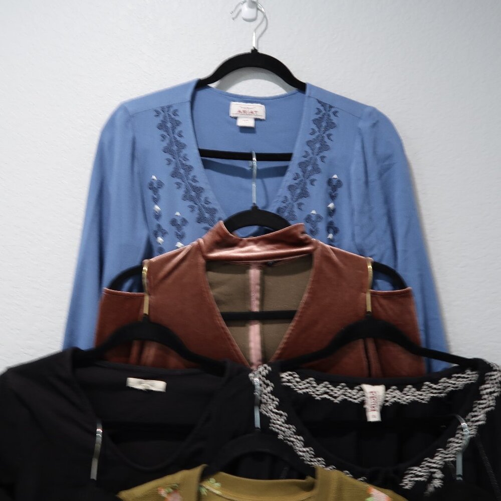 Blouse Womens Long Sleeve Sweater 3/4 Sleeve Lightweight Floral Bundle Lot S/M - Picture 3 of 11